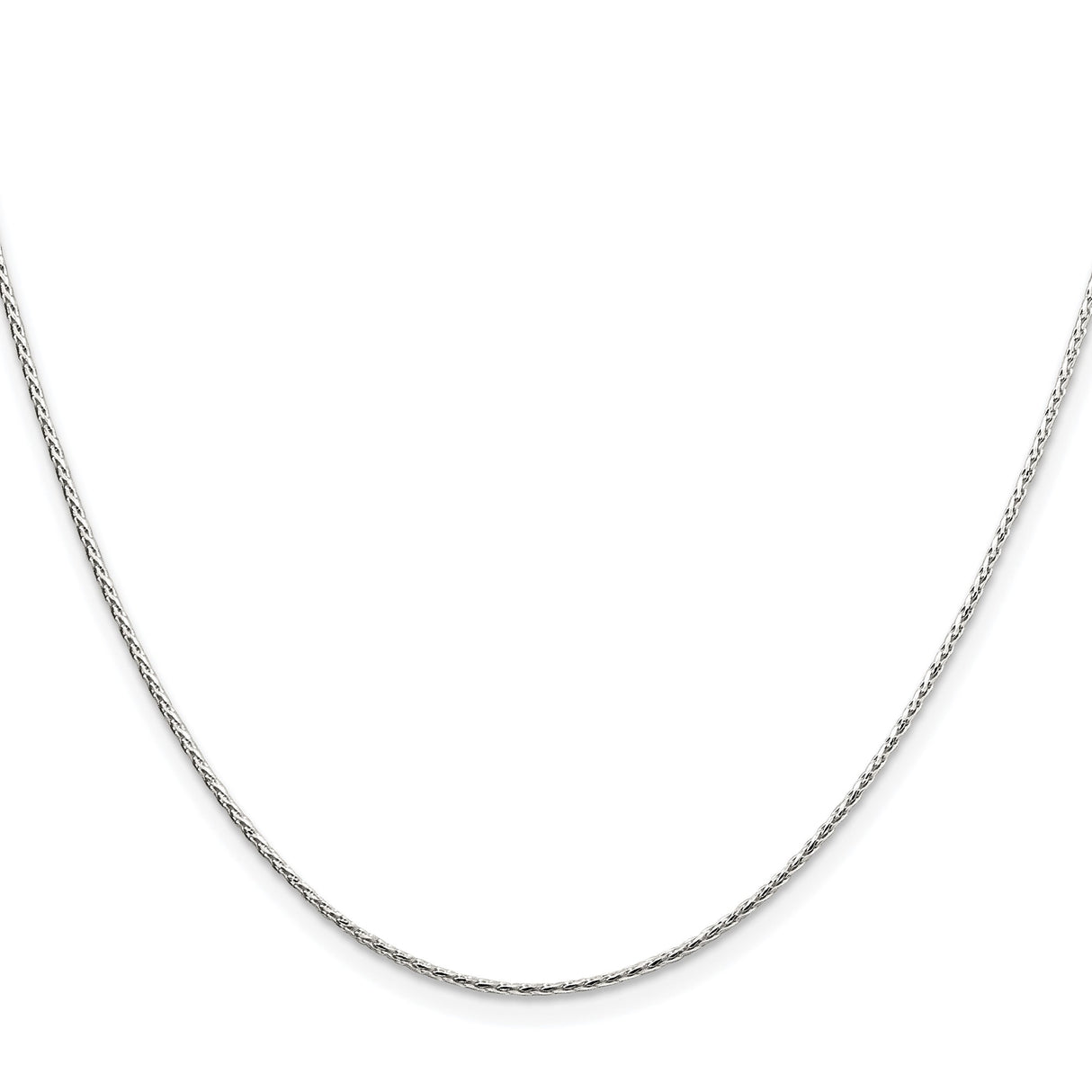 925 White Gold 1.25 mm Polished Chain Necklace
