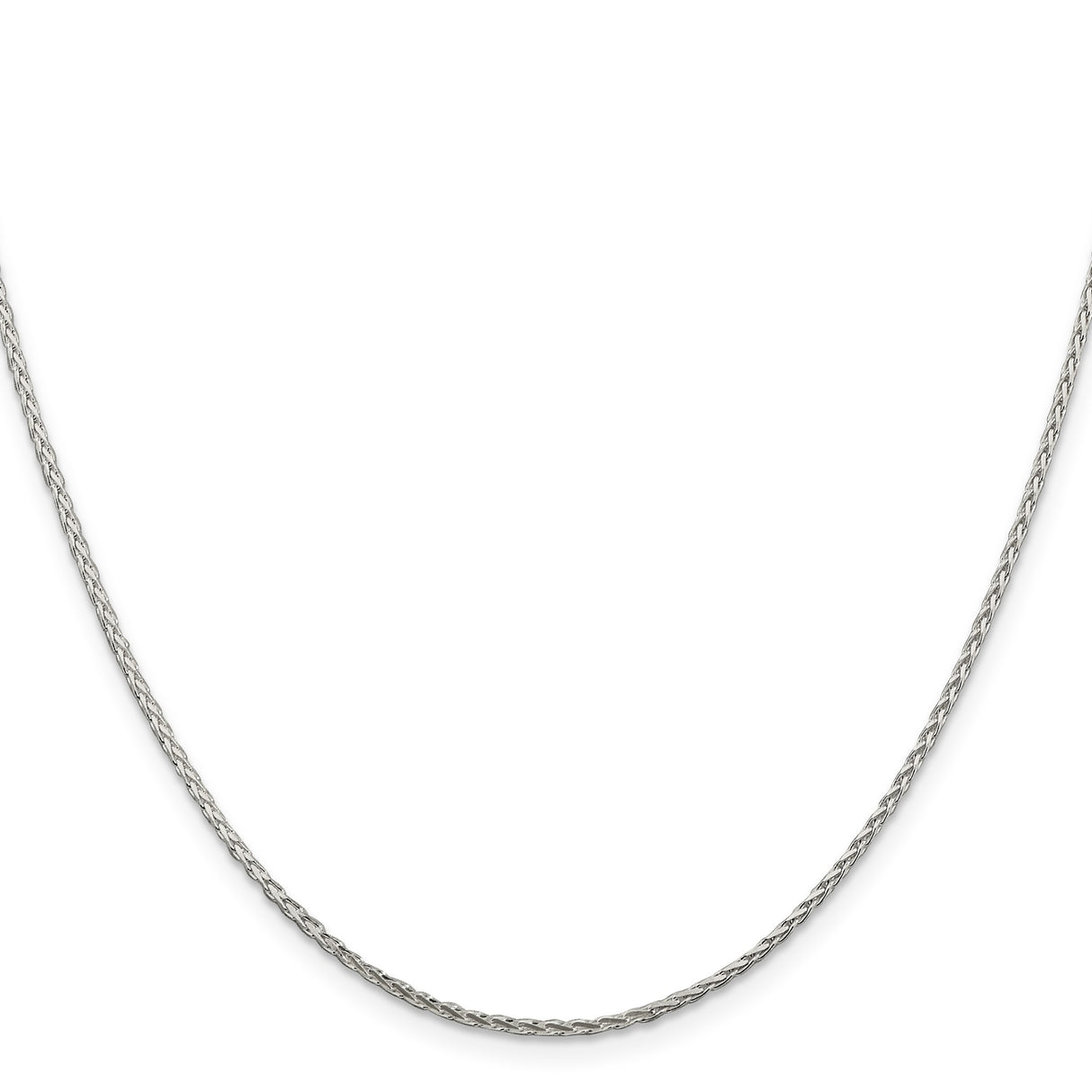 925 White Gold 1.45 mm Polished Chain Necklace, Solid