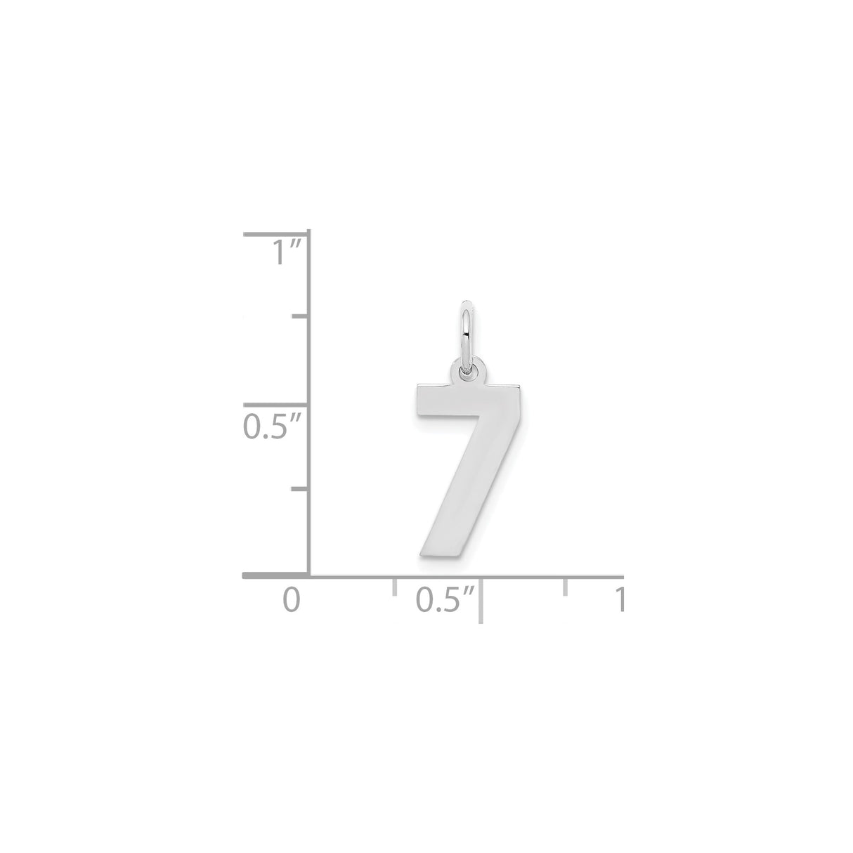 Sterling Silver Number 7 Pendant, Polished Unisex Charm with Spiritual Symbolism