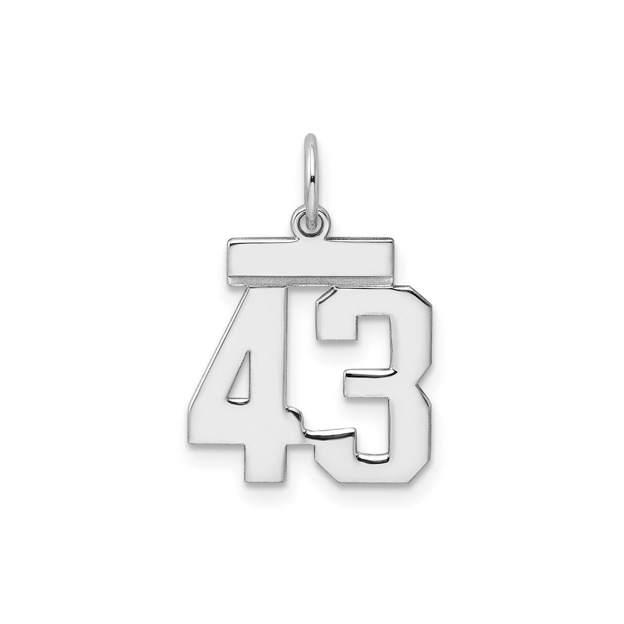Sterling Silver Pendant, Number 43 with Oklahoma Outline, Sports Charm for Men or Women