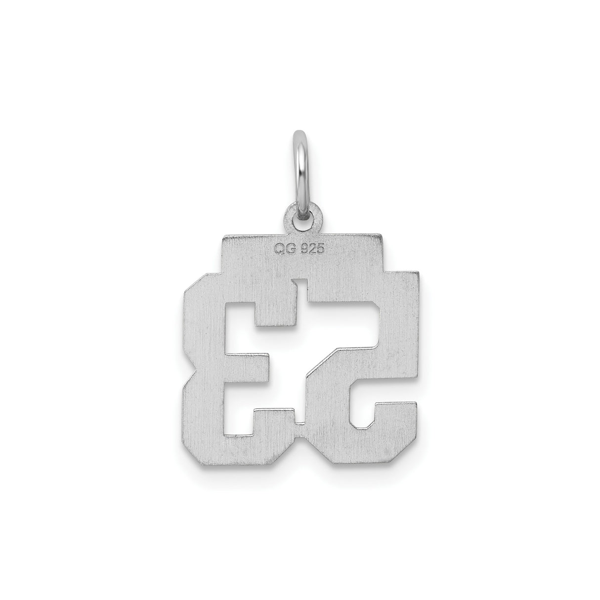 Sterling Silver Number 53 Pendant Charm, Bold Block Design, Unisex Sports Jewelry