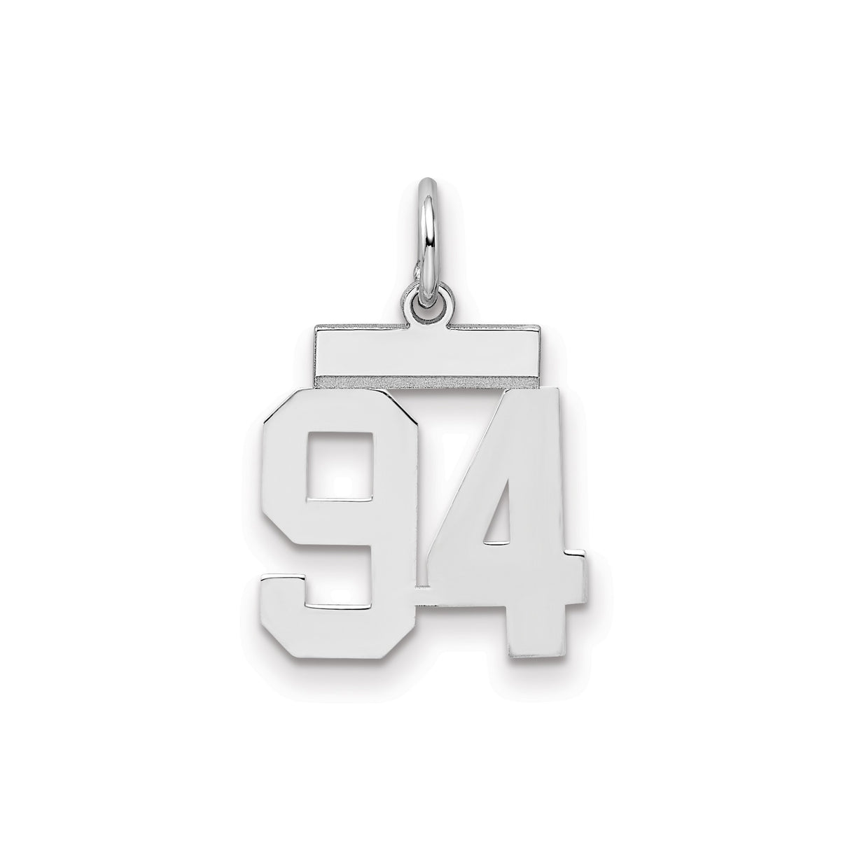 Sterling Silver Pendant with Bold Block 94 Numerals, Commemorative Charm for Fans or Athletes
