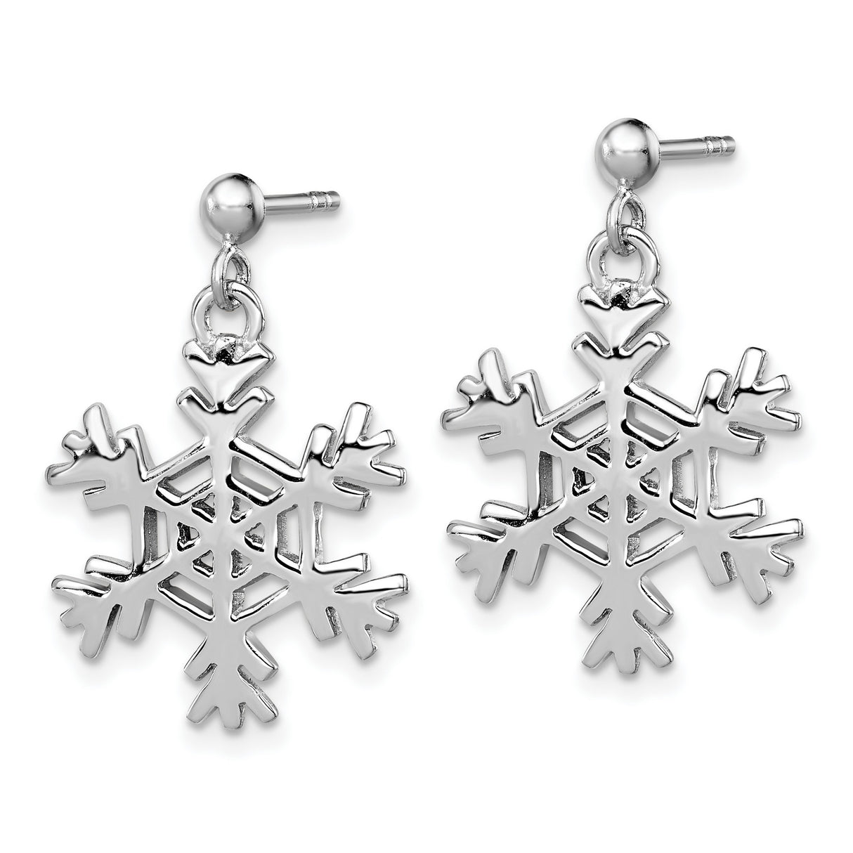 Sterling Silver Snowflake Ball Dangle Earrings Pendant Set