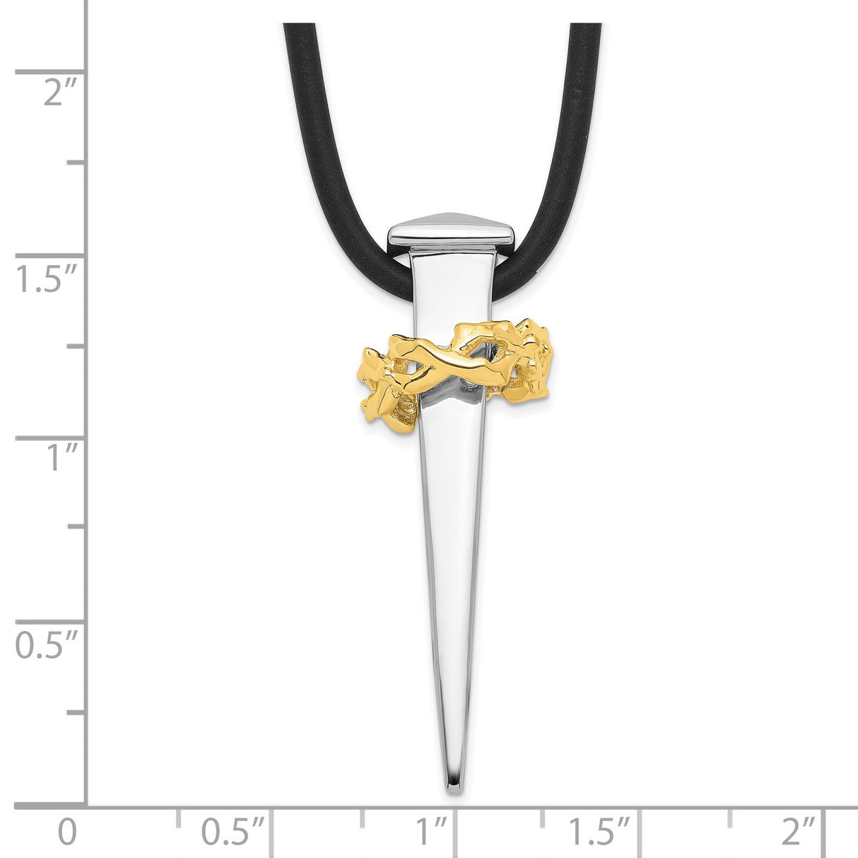 No Greater Love Nail 16 Inch Necklace Charm Pendant in Real 925 Sterling Silver