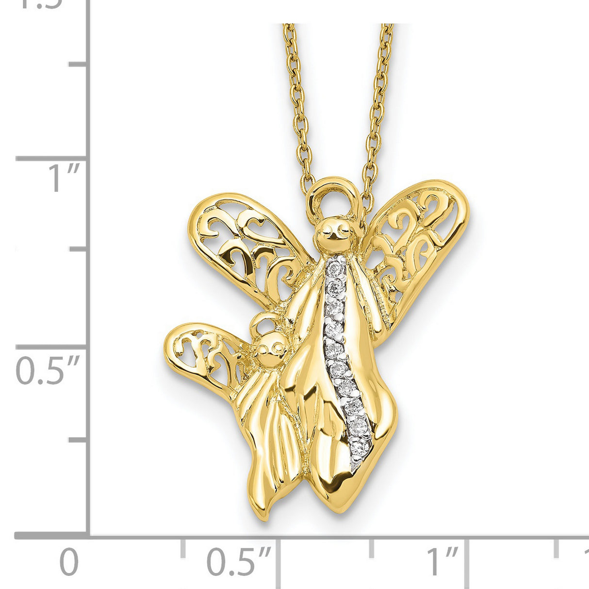 CZ Angel of Motherhood 18in Necklace Charm Pendant in Real 925 Sterling Silver