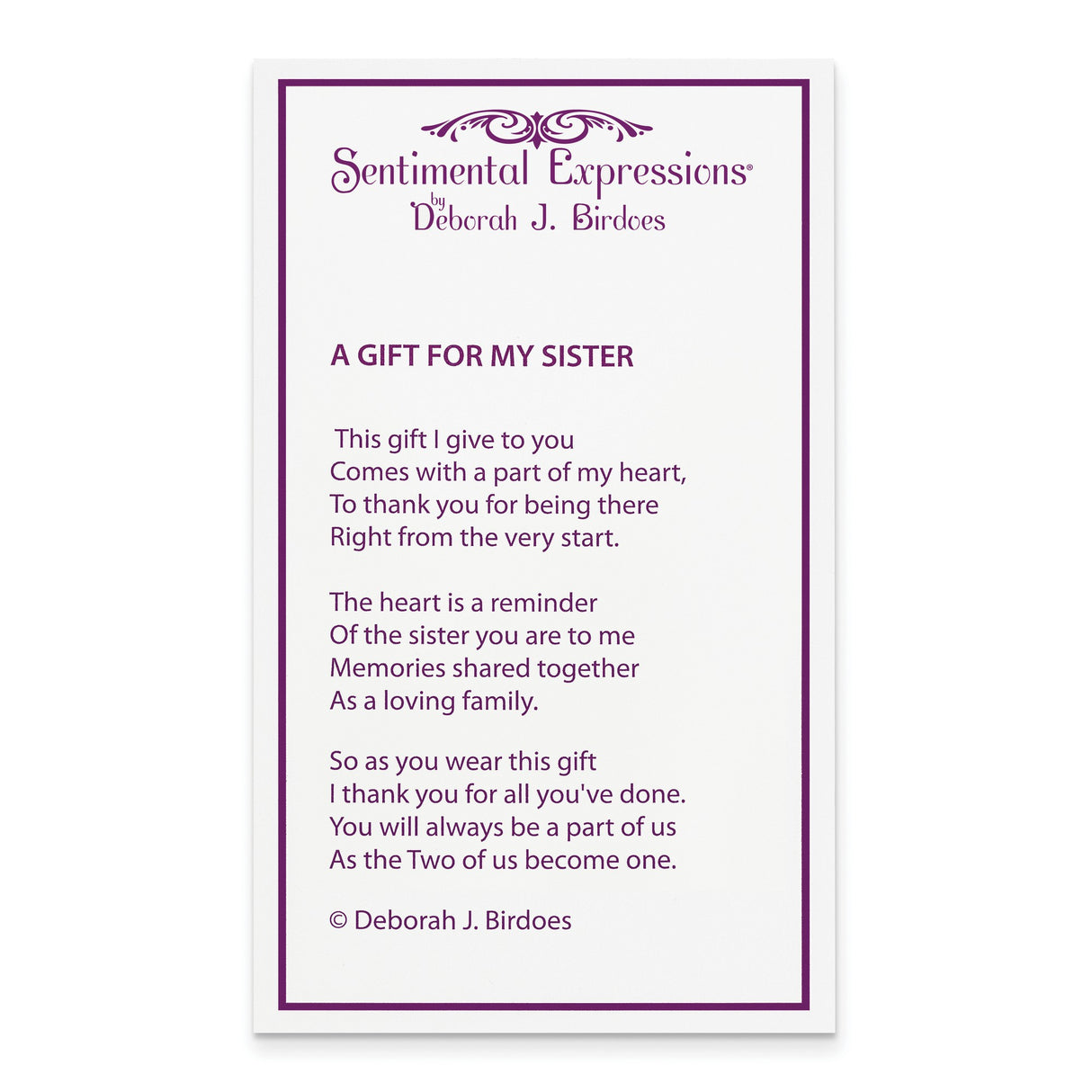 A Gift For My Sister For My Bridesmaid 18in Necklace Charm Pendant in Real 925 Sterling Silver