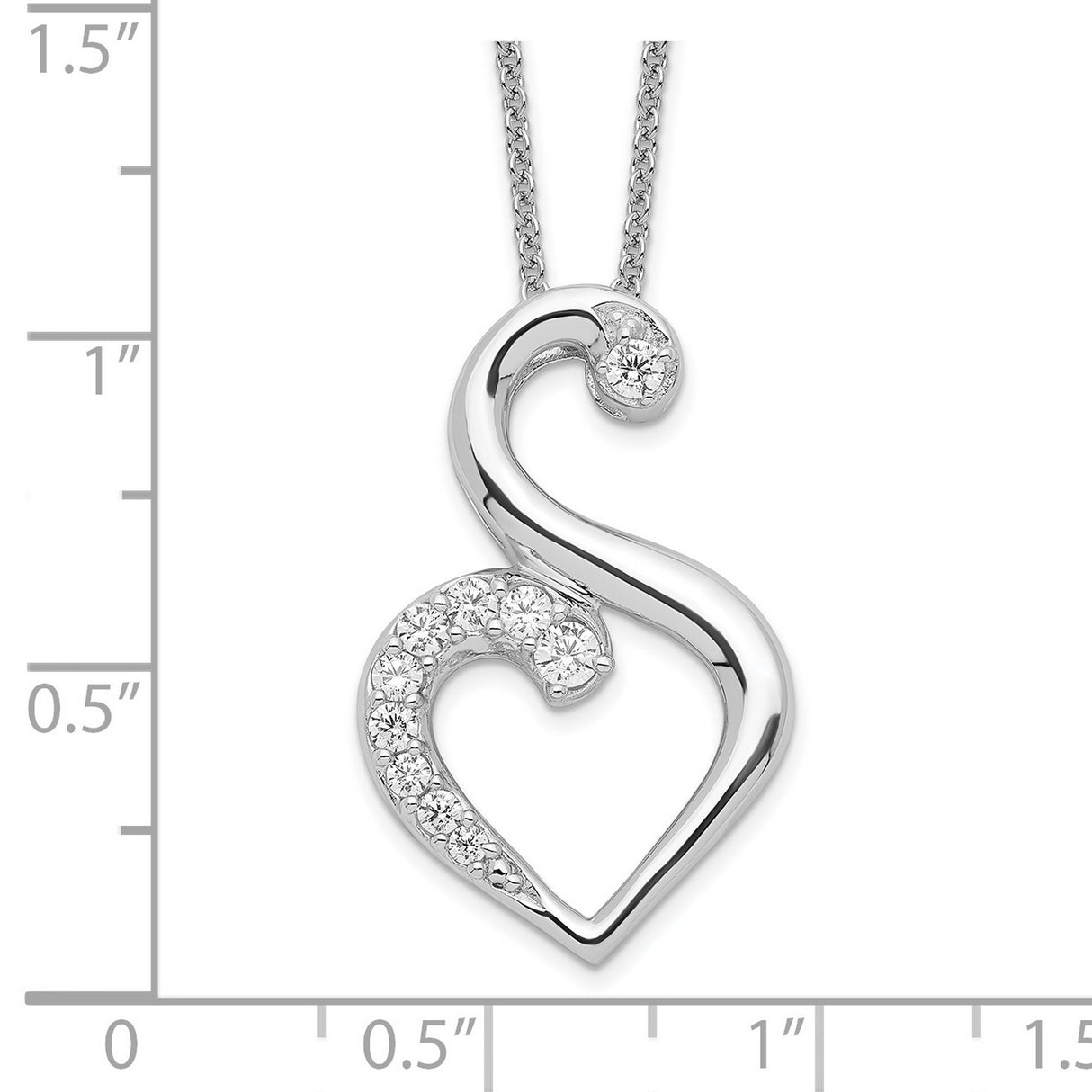 CZ Journey of Friendship 18in Necklace Charm Pendant in Real 925 Sterling Silver