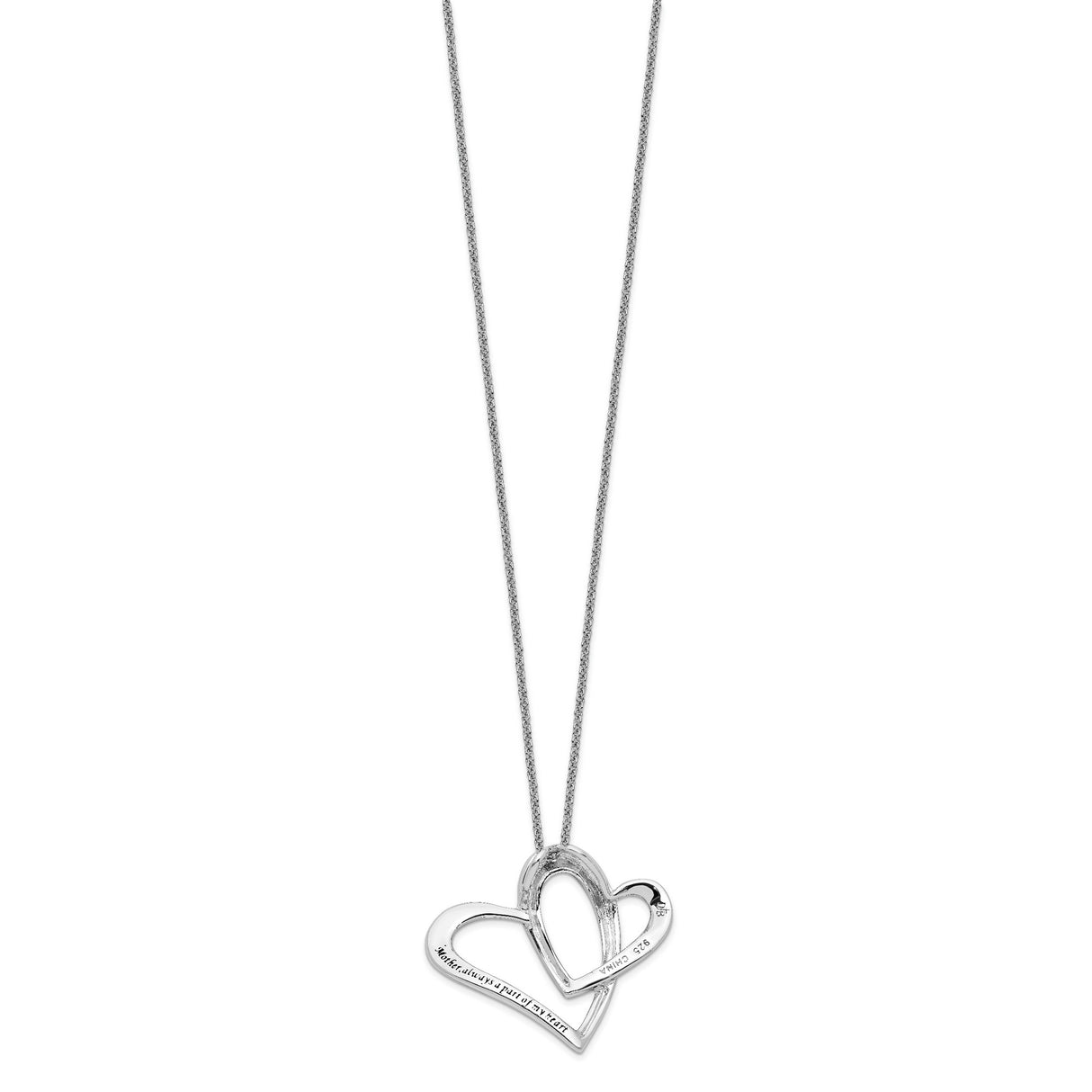 Mother A Part of My Heart 18 Inch Necklace Charm Pendant in Real 925 Sterling Silver