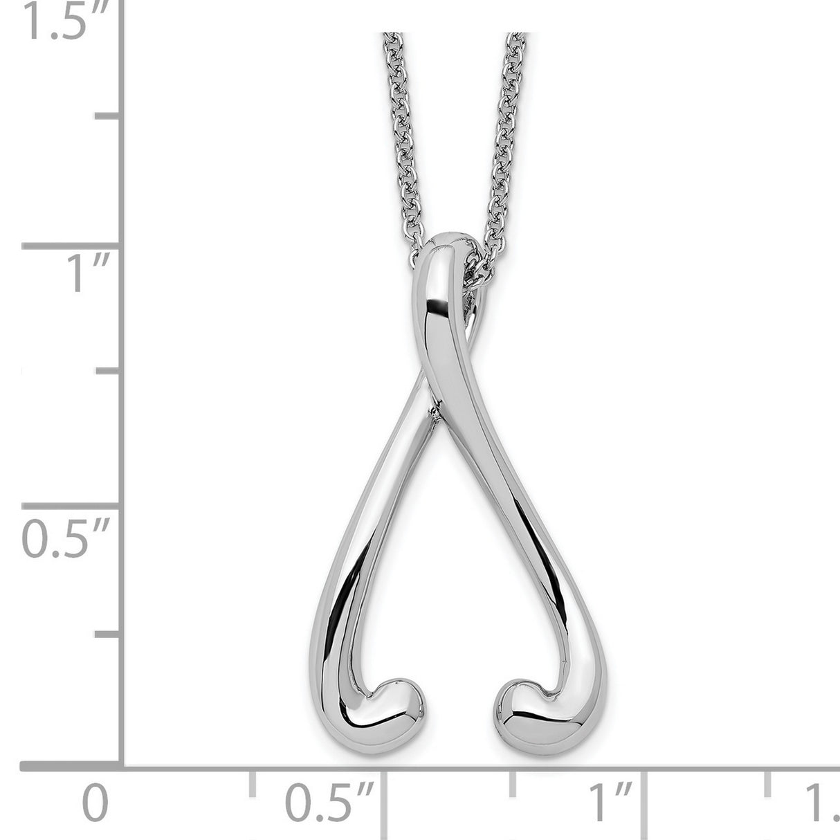 Polished I Wish You the Best 18in Necklace Charm Pendant in Real 925 Sterling Silver