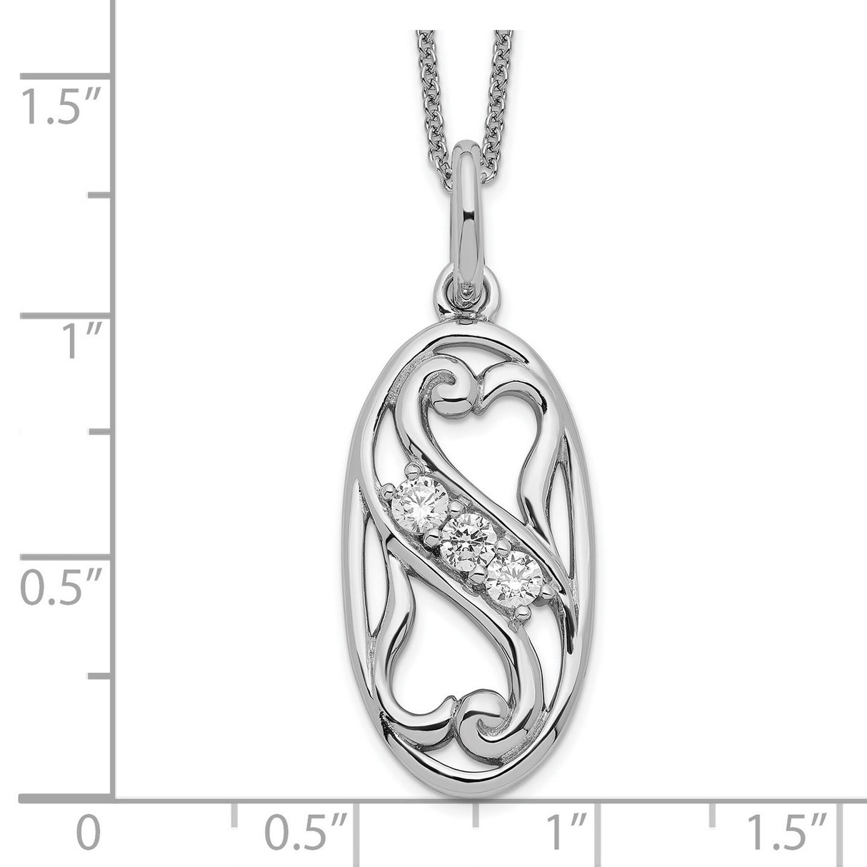 CZ Best Friends Forever 18in Necklace Charm Pendant in Real 925 Sterling Silver