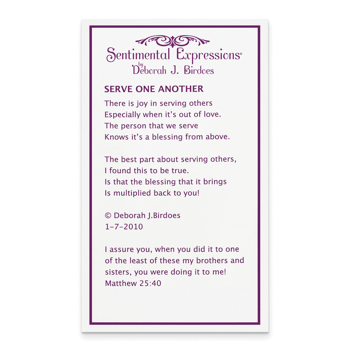 Antiqued Serve One Another 18in Necklace Charm Pendant in Real 925 Sterling Silver