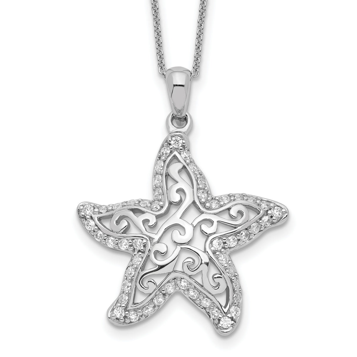 CZ Make A Difference 18in Necklace Charm Pendant in Real 925 Sterling Silver