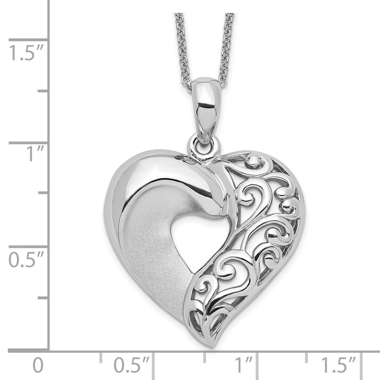 Close To My Heart 18in Necklace Charm Pendant in Real 925 Sterling Silver