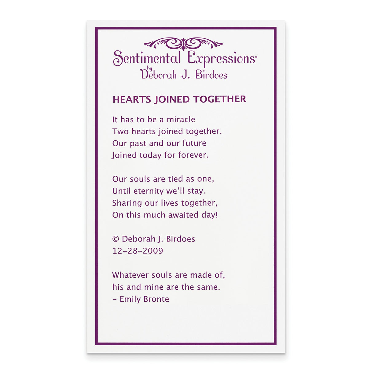 CZ Hearts Joined Together 18 inch Necklace with Poem Card Charm Pendant in Real 925 Sterling Silver