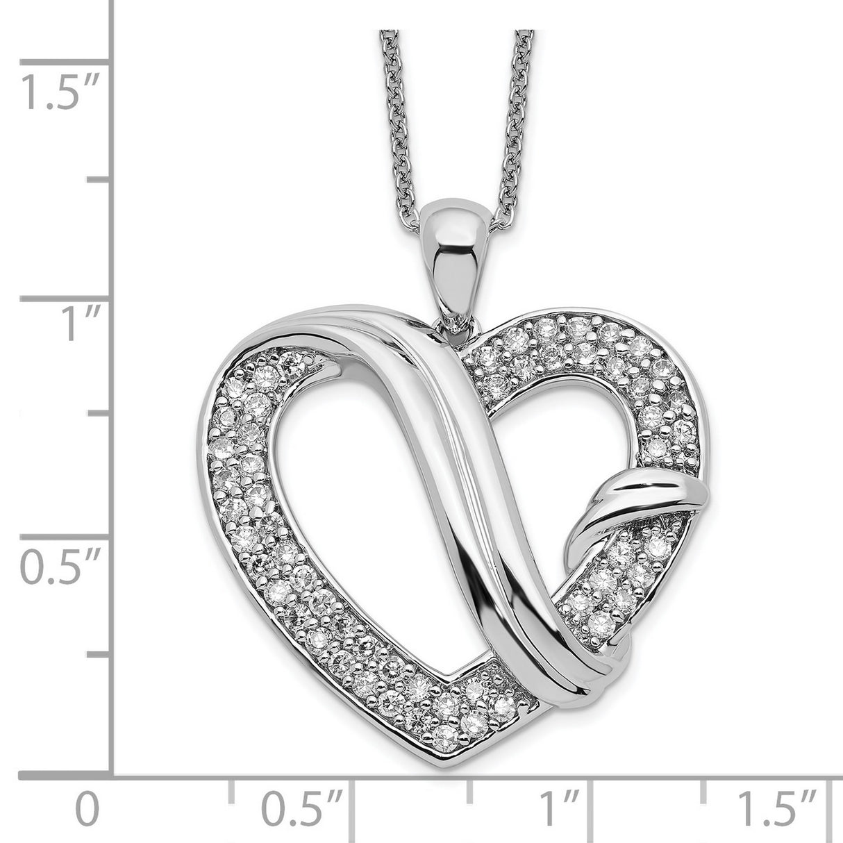 CZ Forever Grateful 18in Necklace Charm Pendant in Real 925 Sterling Silver