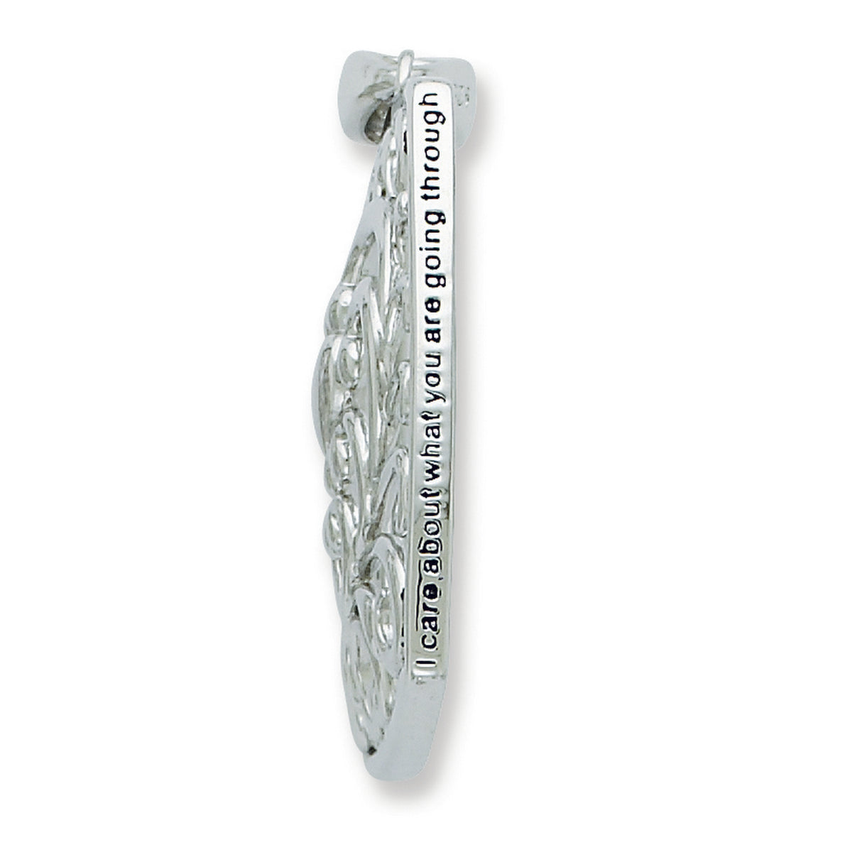 I Care About What You Are Going Through 18 Necklace Charm Pendant in Real 925 Sterling Silver