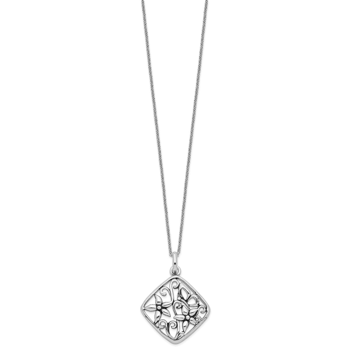 Antiqued I Appreciate You Mom 18in Necklace Charm Pendant in Real 925 Sterling Silver