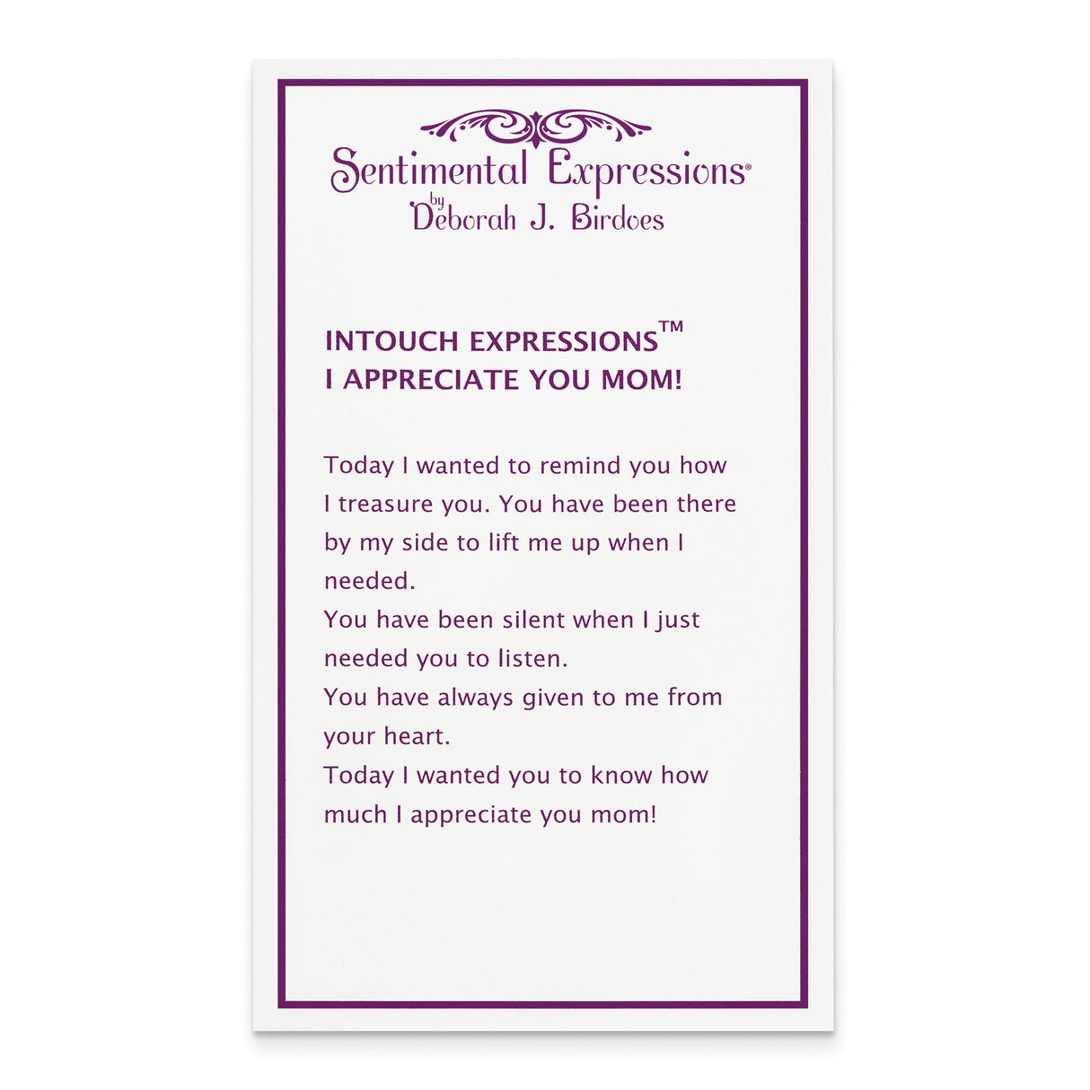 Antiqued I Appreciate You Mom 18in Necklace Charm Pendant in Real 925 Sterling Silver