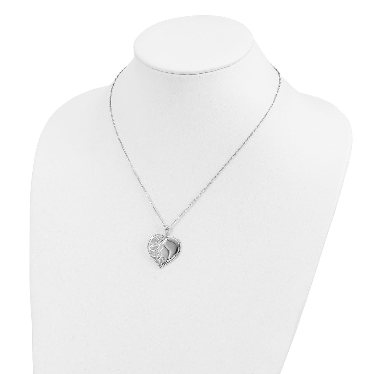 CZ My Daughter My Hearts Treasure 18in Necklace Charm Pendant in Real 925 Sterling Silver