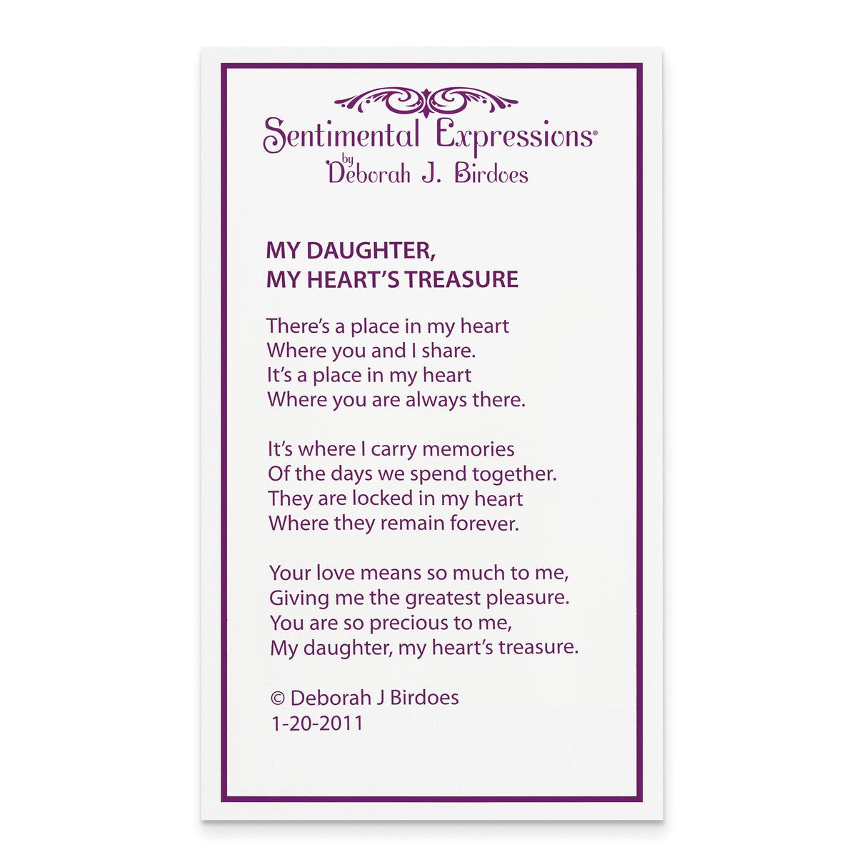 CZ My Daughter My Hearts Treasure 18in Necklace Charm Pendant in Real 925 Sterling Silver