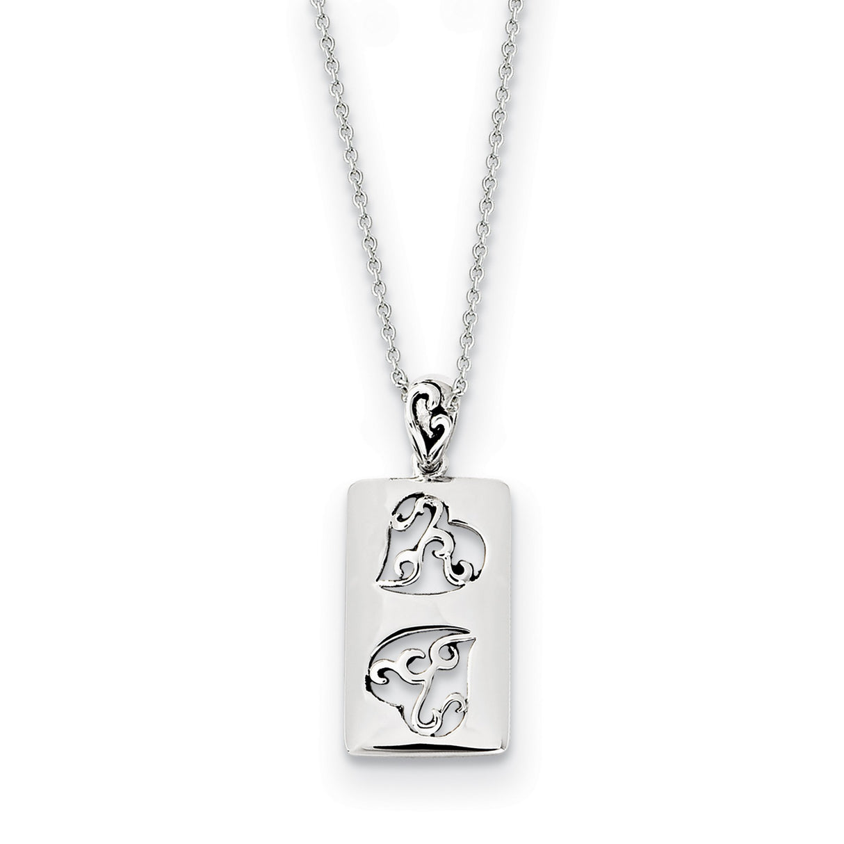 Antiqued Girlfriends Two 18in Necklace Charm Pendant in Real 925 Sterling Silver