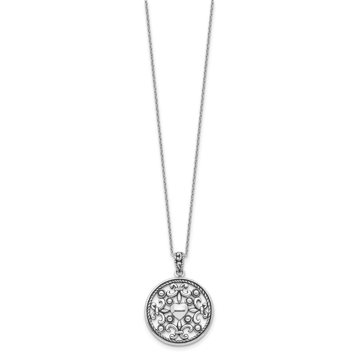 A Friend For All Seasons 18 Fleur de lis Necklace Charm Pendant in Real 925 Sterling Silver