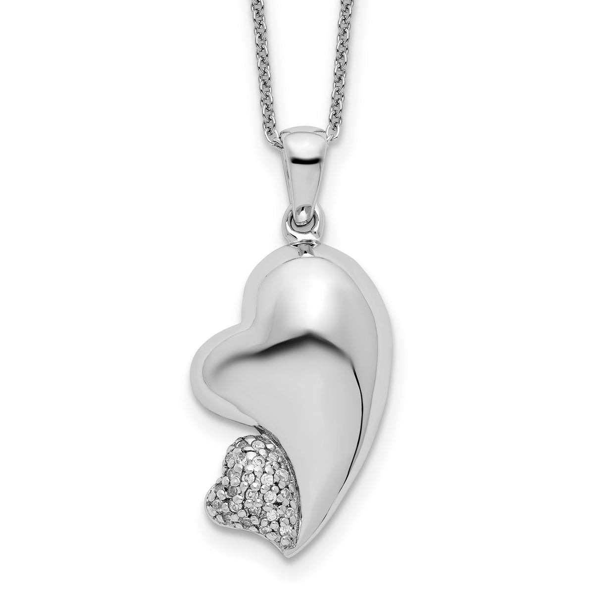 CZ My Beloved Friend 18in Necklace Charm Pendant in Real 925 Sterling Silver