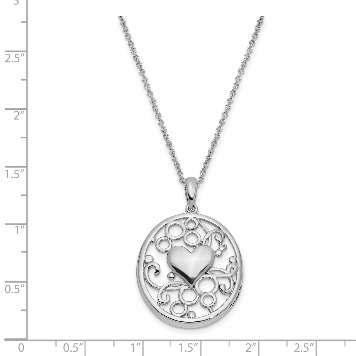 Antiqued Sending You My Love Heart 18 Inch Necklace Charm Pendant in Real 925 Sterling Silver