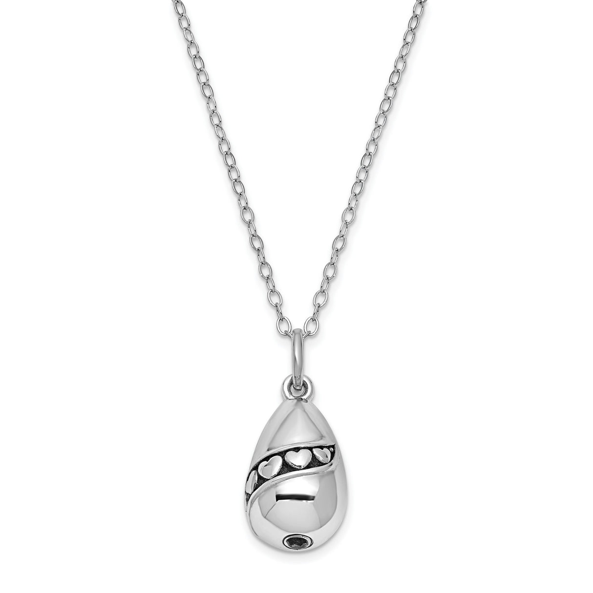 Antiqued Tear Of Love Ash Holder 18 Inch Necklace Charm Pendant in Real 925 Sterling Silver