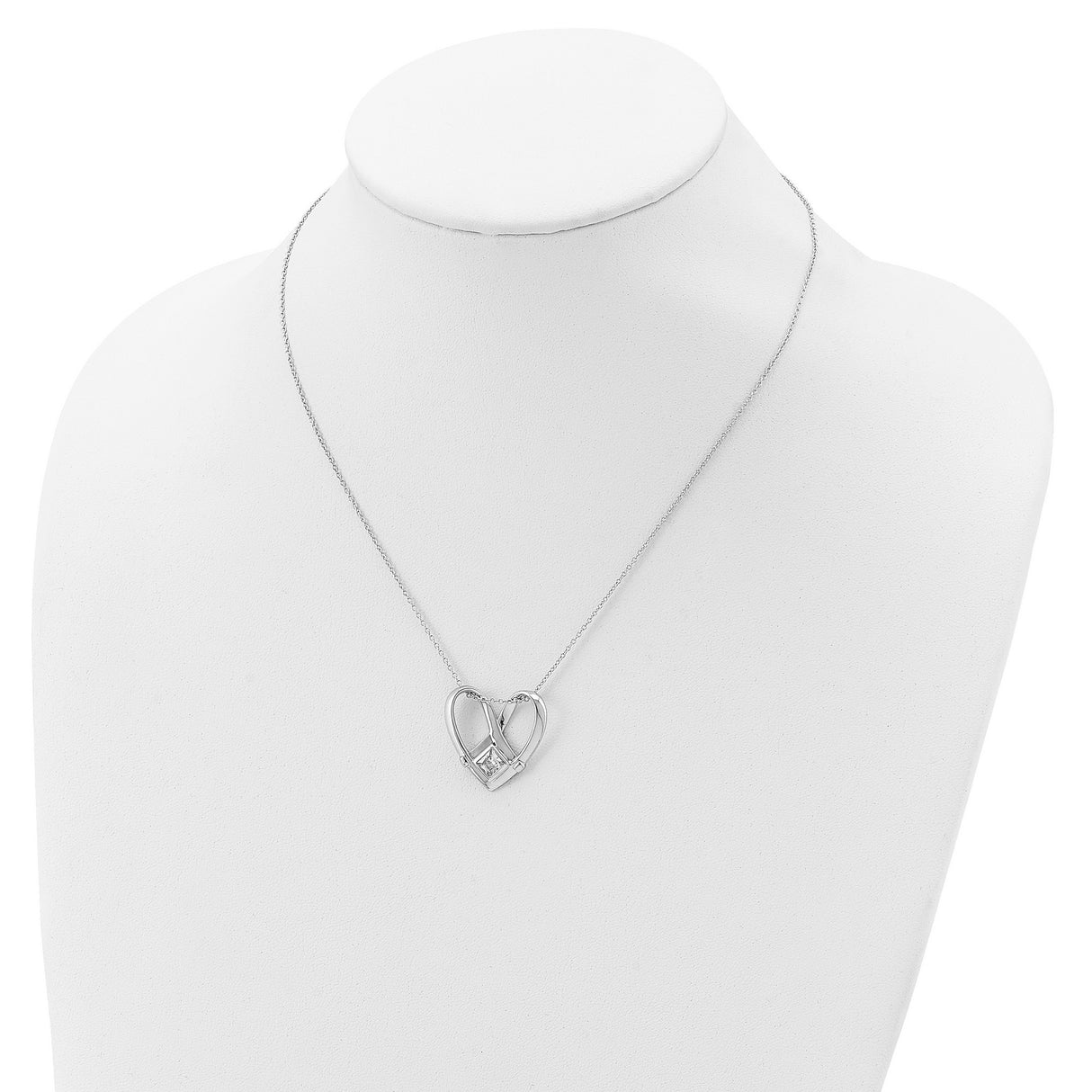 CZ Captivated 18in. Necklace Charm Pendant in Real 925 Sterling Silver