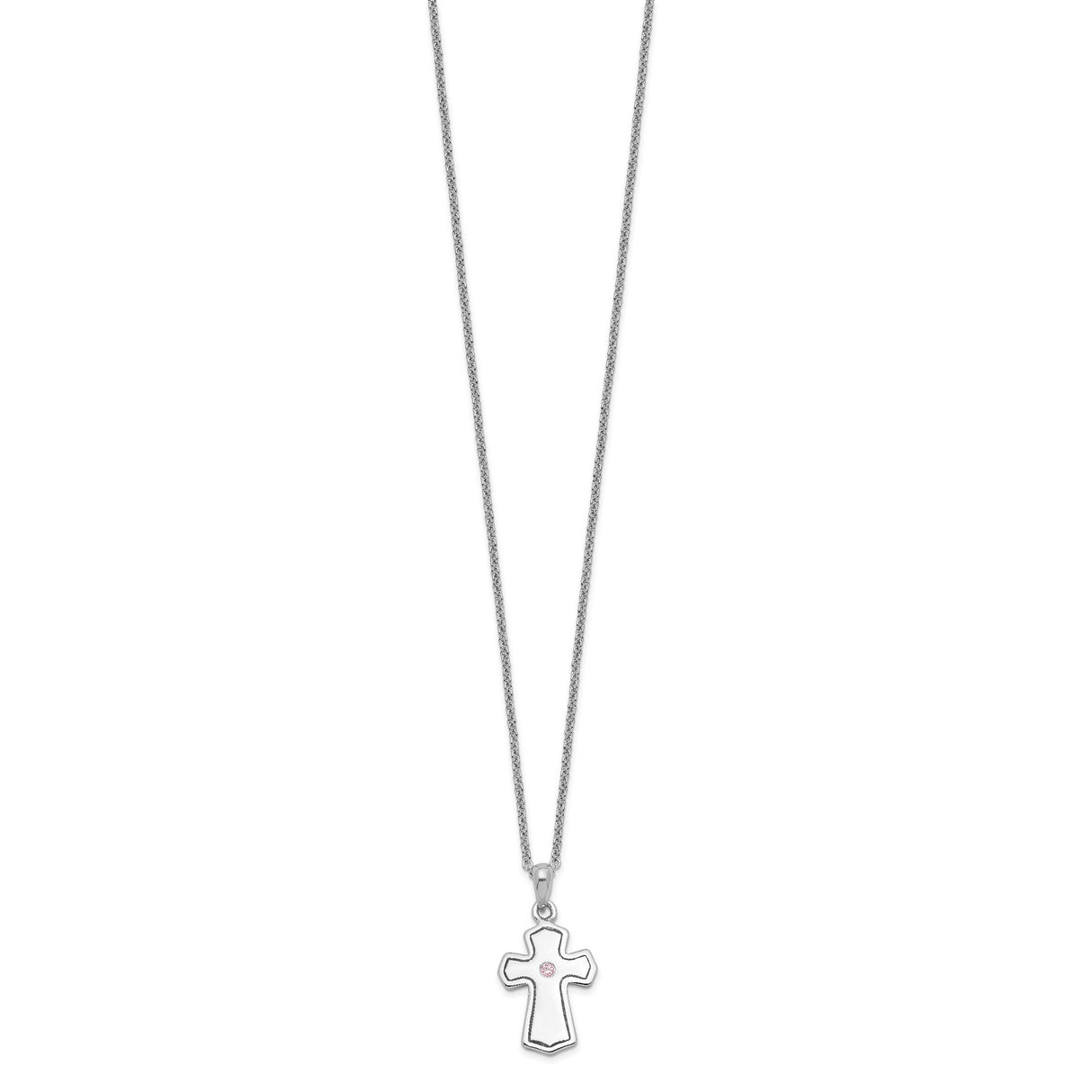 CZ Child Of God (Girl) 14in. Necklace Charm Pendant in Real 925 Sterling Silver