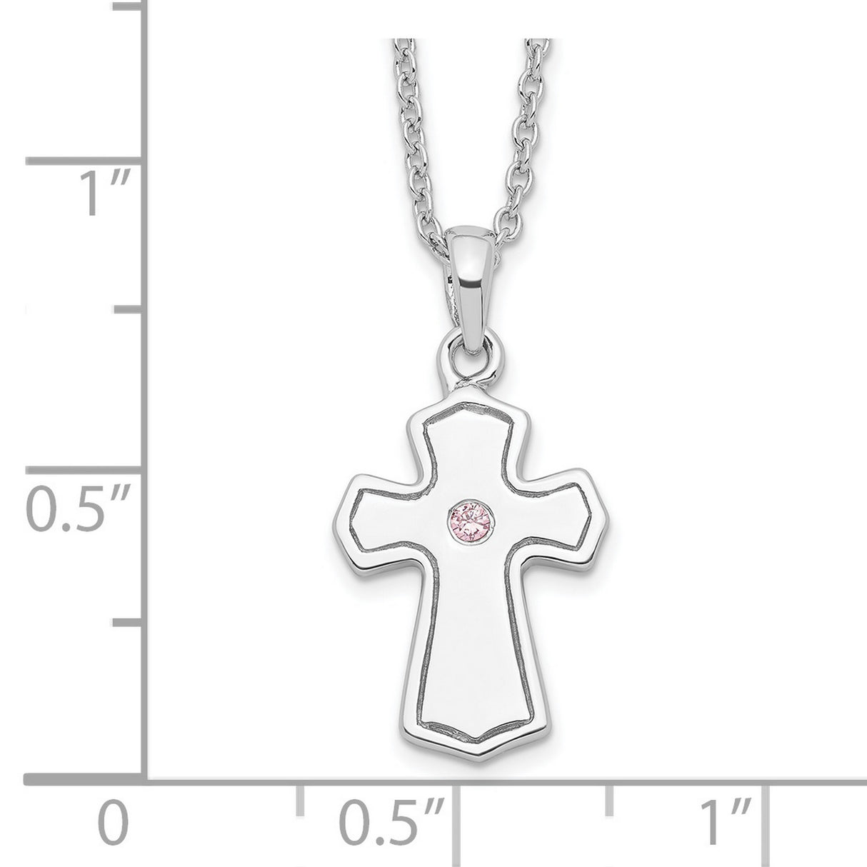 CZ Child Of God (Girl) 14in. Necklace Charm Pendant in Real 925 Sterling Silver