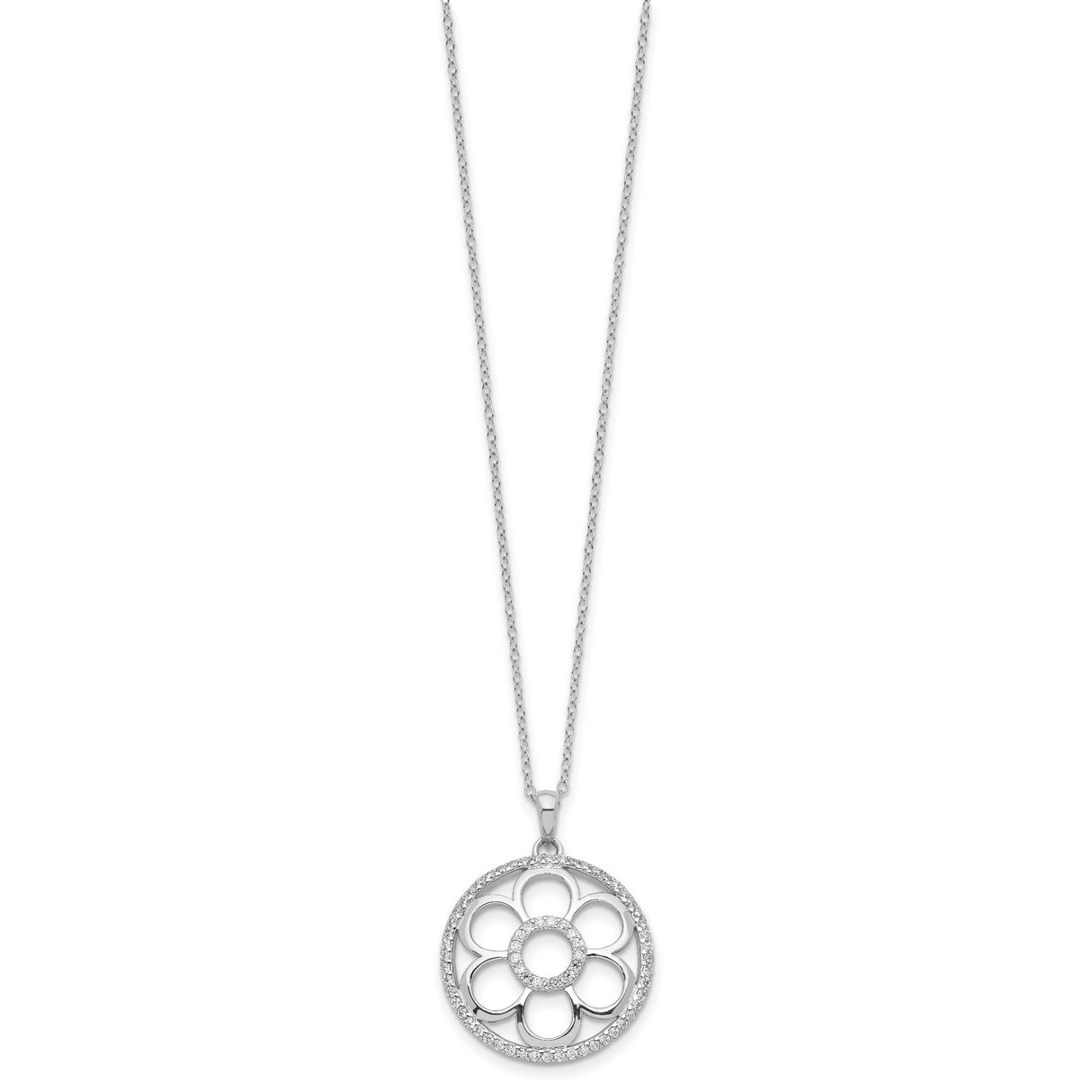 CZ My Special Friend 18in. Necklace Charm Pendant in Real 925 Sterling Silver