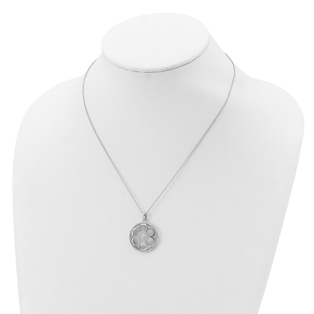 CZ My Special Friend 18in. Necklace Charm Pendant in Real 925 Sterling Silver