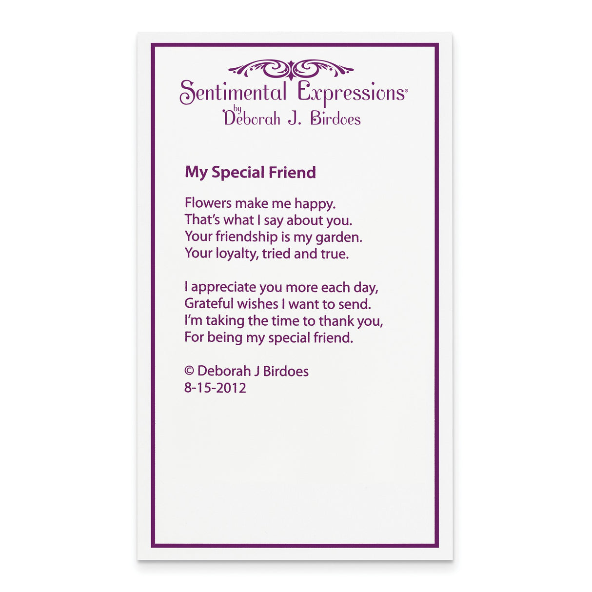 CZ My Special Friend 18in. Necklace Charm Pendant in Real 925 Sterling Silver