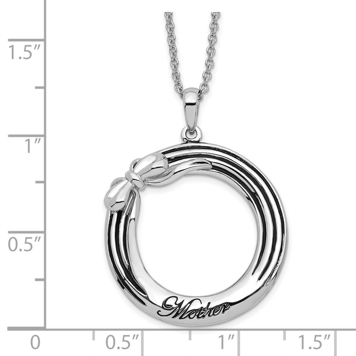 Antiqued My Mother My Gift 18in. Necklace Charm Pendant in Real 925 Sterling Silver