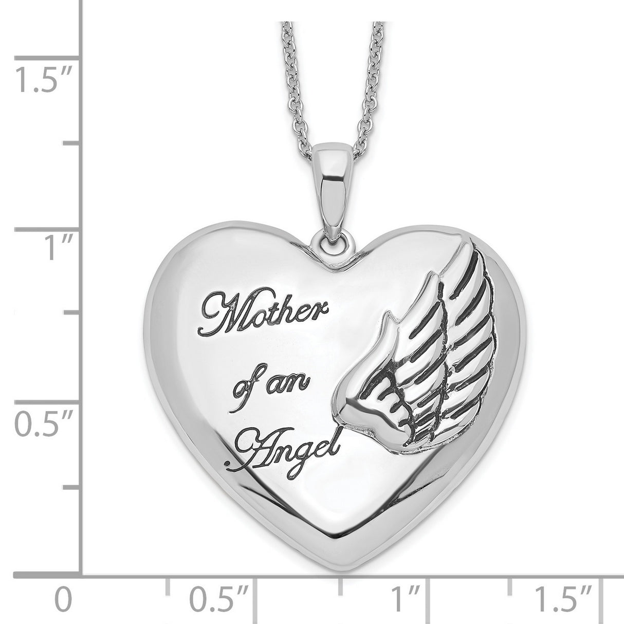 and Antiqued Mother of an Angel 18 Inch Necklace Charm Pendant in Real 925 Sterling Silver