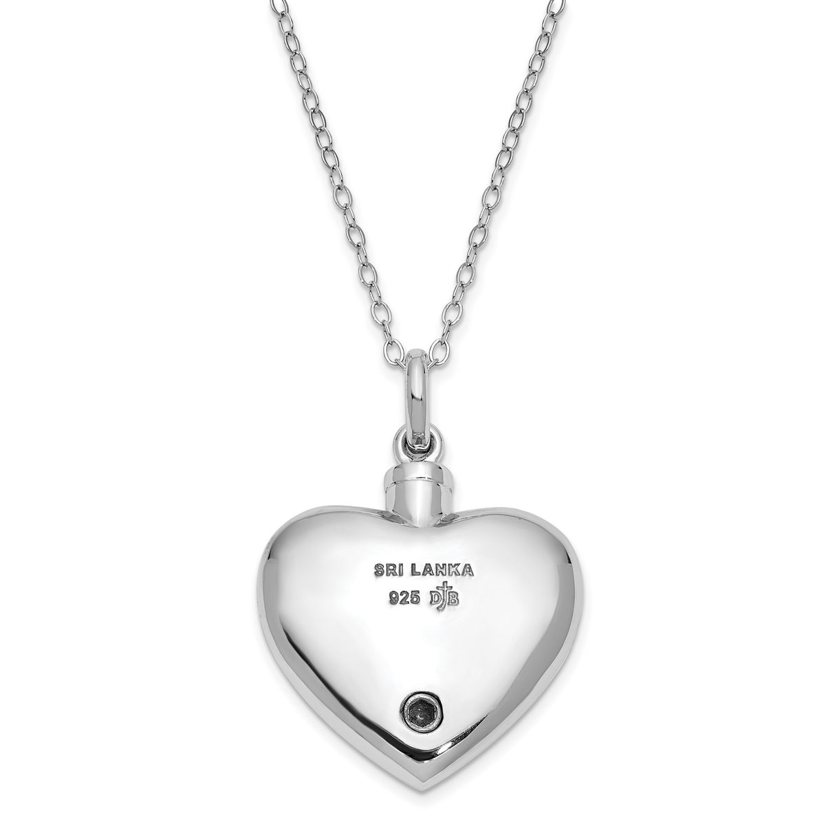 and Antiqued Mother of an Angel Heart Ash Holder 18 Inch Necklace Charm Pendant in Real 925 Sterling Silver