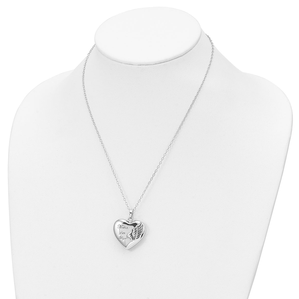 and Antiqued Mother of an Angel Heart Ash Holder 18 Inch Necklace Charm Pendant in Real 925 Sterling Silver