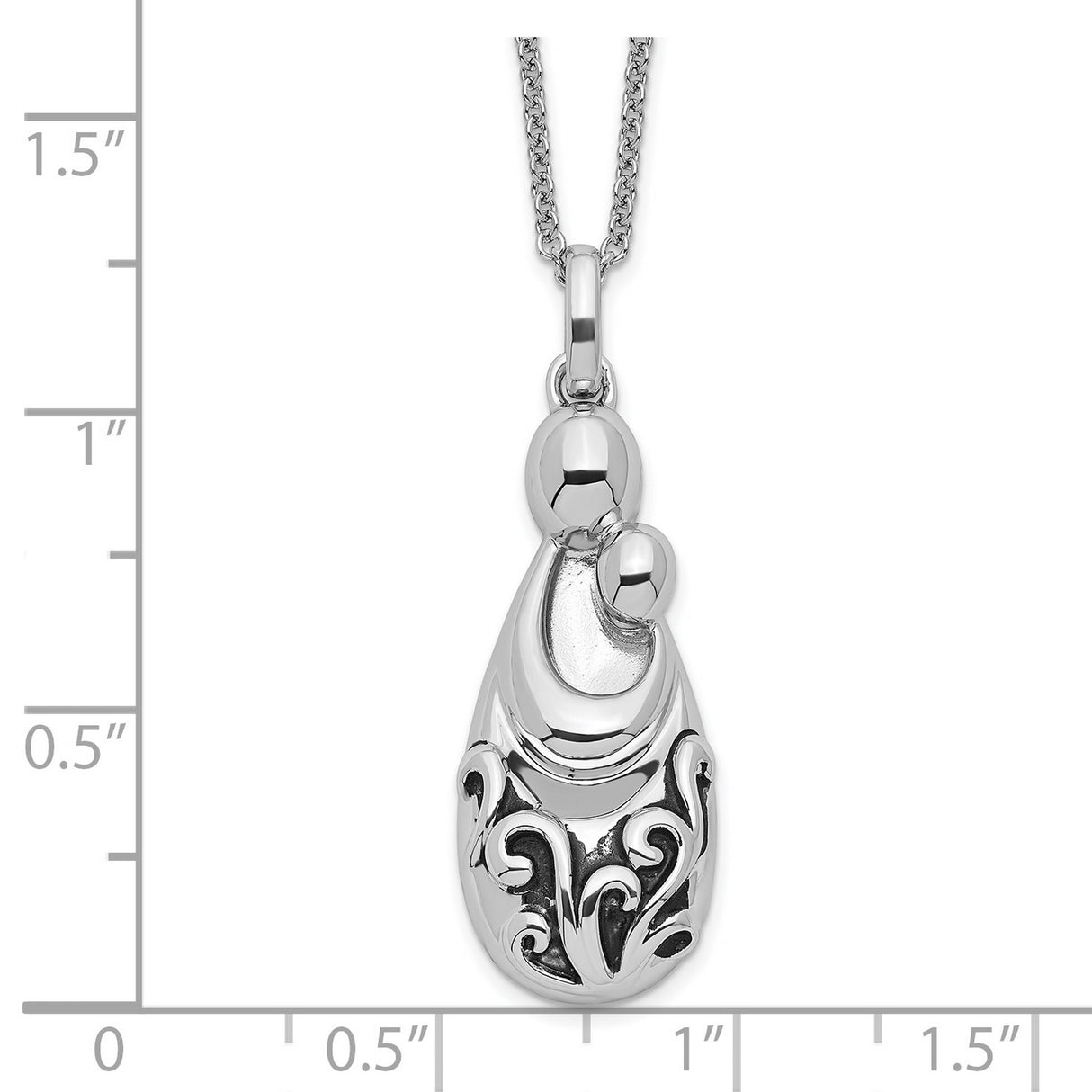 Mothers Pride and Joy 18in. Necklace Charm Pendant in Real 925 Sterling Silver