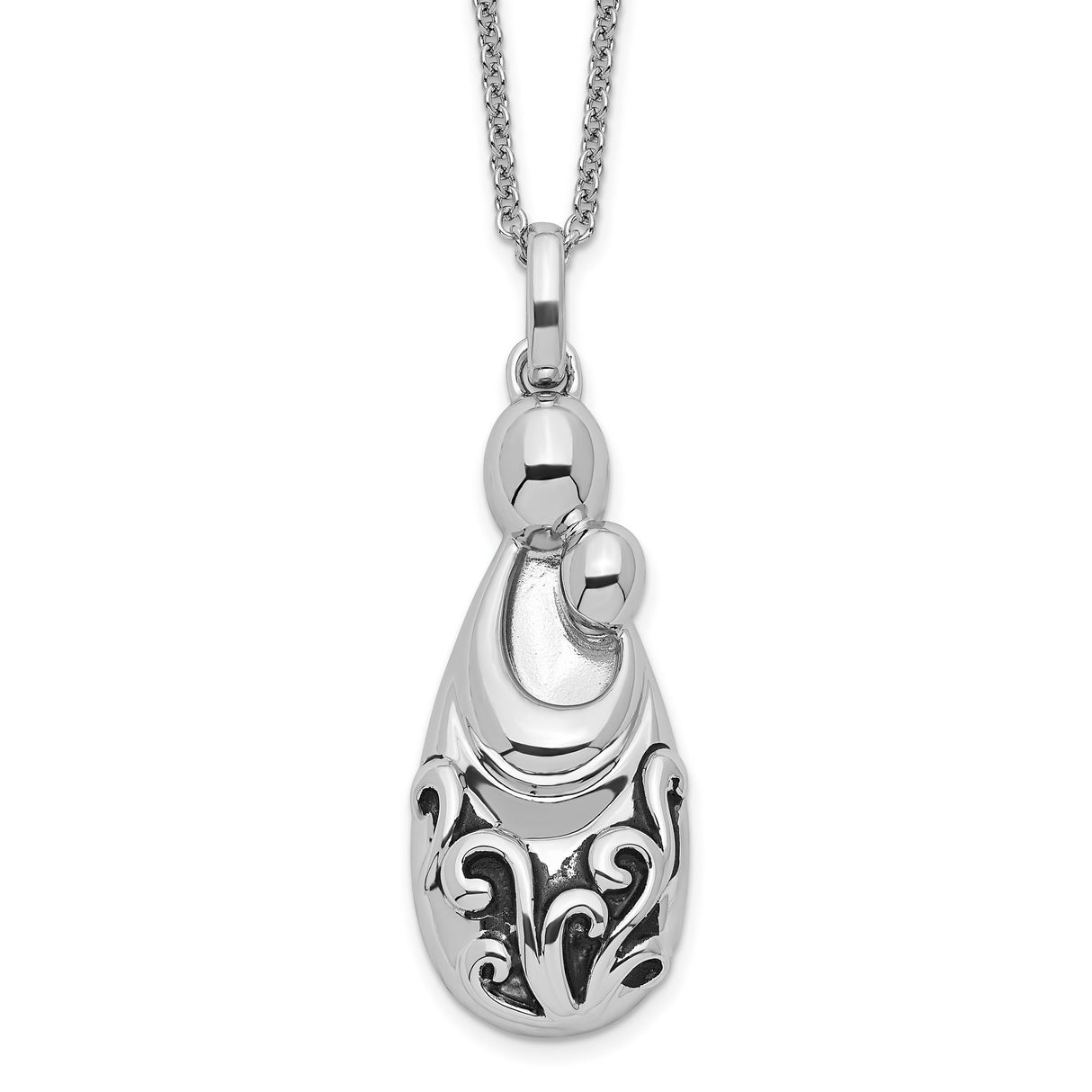 Mothers Pride and Joy 18in. Necklace Charm Pendant in Real 925 Sterling Silver