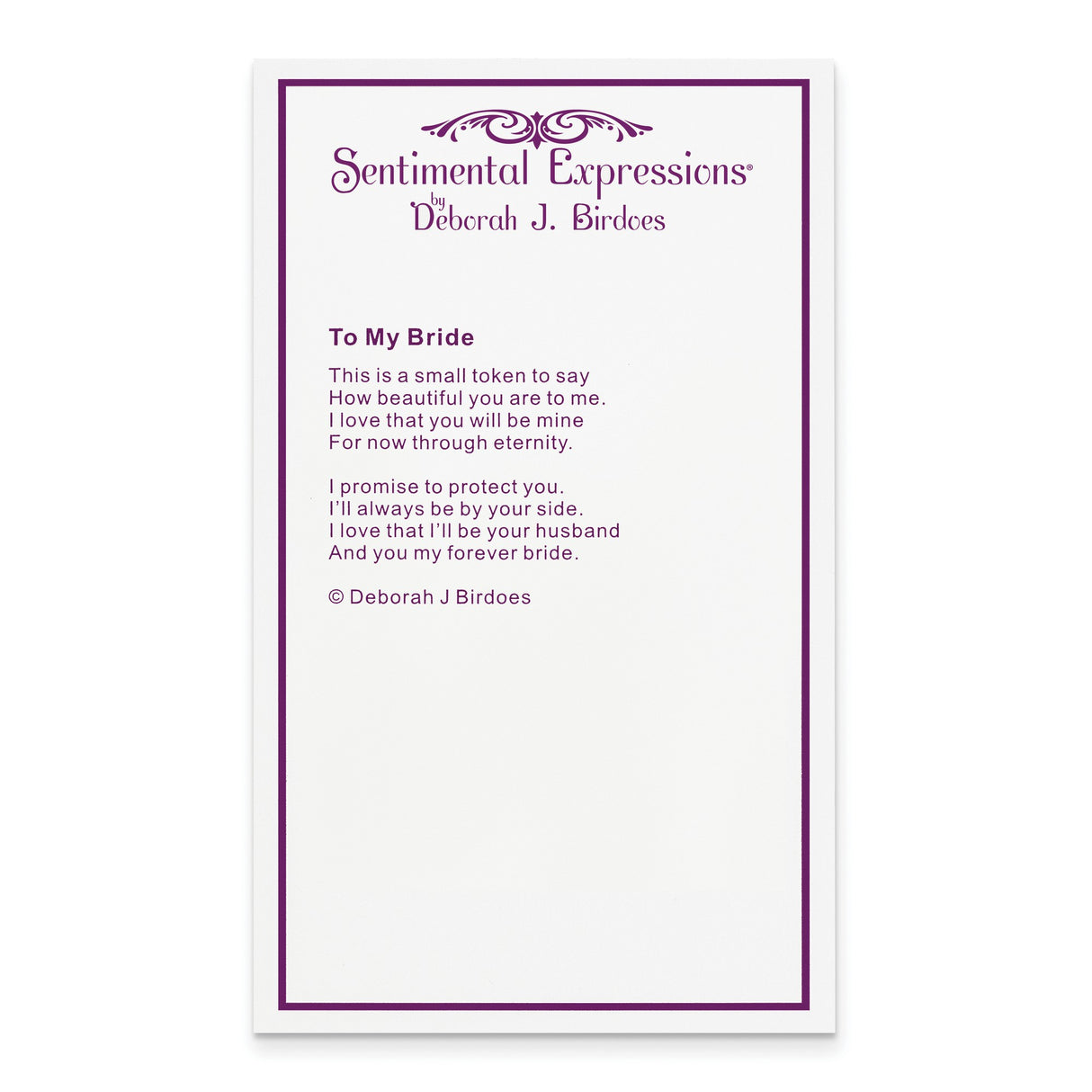 CZ To My Bride 17.5in. Necklace with 3/4in. ext Charm Pendant in Real 925 Sterling Silver