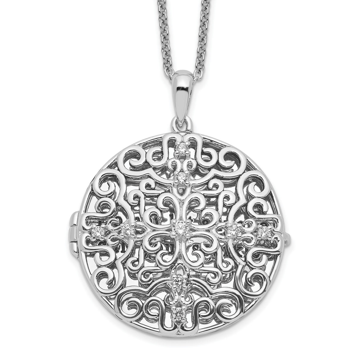 CZ Antiqued Do Not Let Anyone Dull 18in. Necklace Charm Pendant in Real 925 Sterling Silver