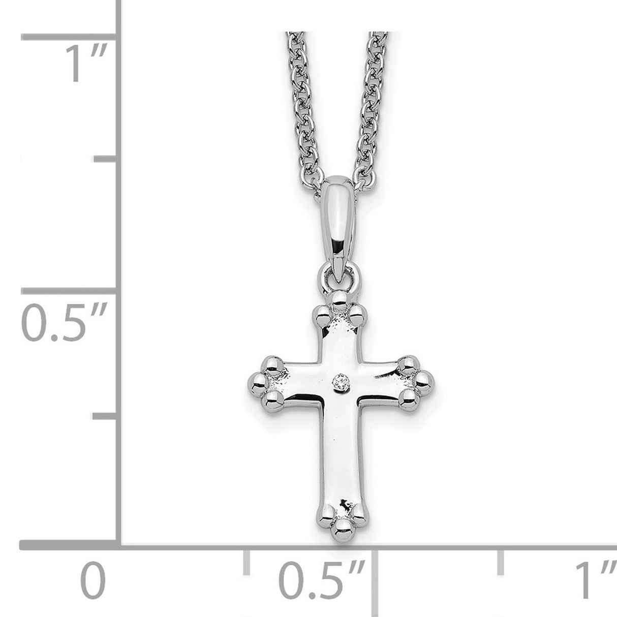 CZ Believe Big 14in. Necklace with 2in. ext Charm Pendant in Real 925 Sterling Silver