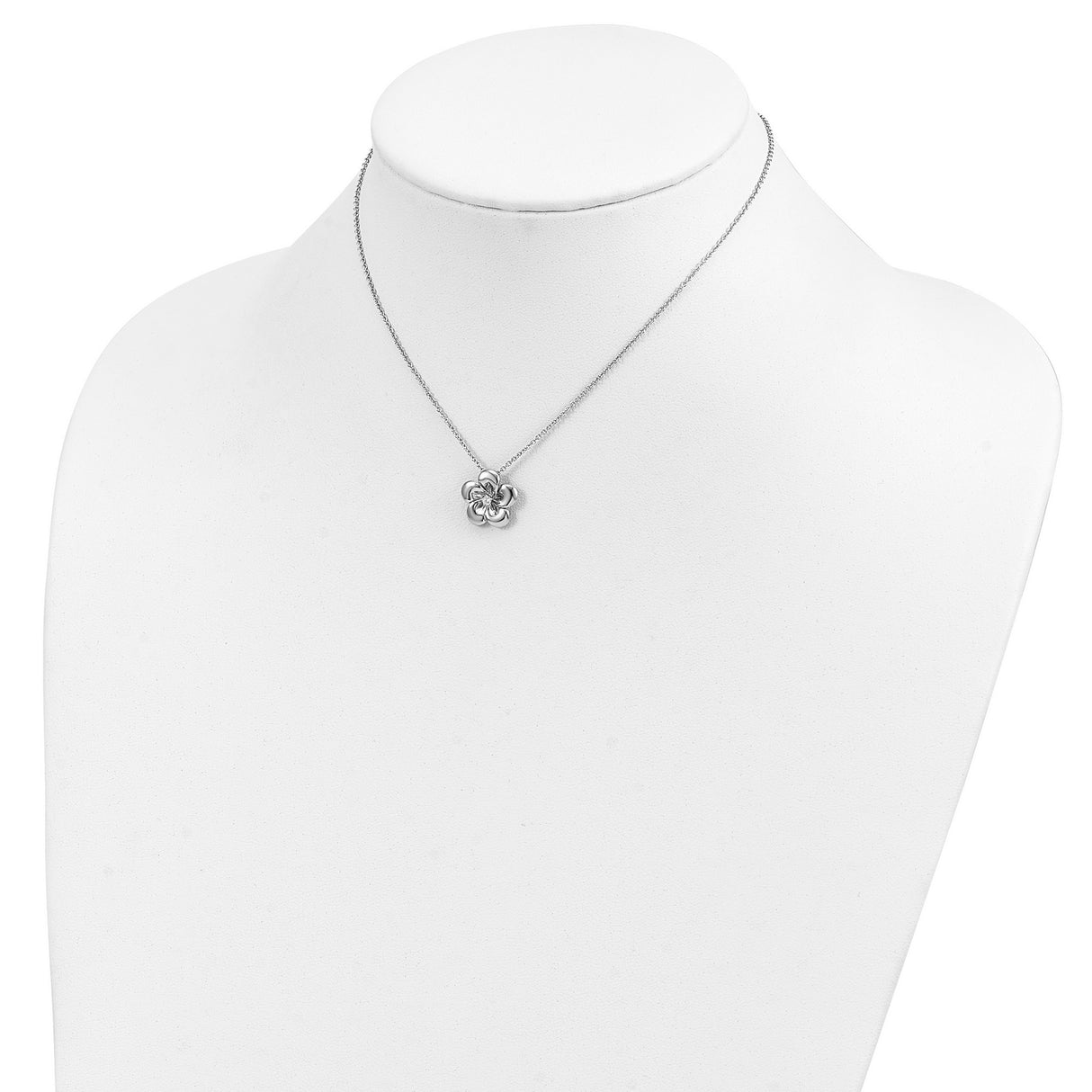 CZ Be A Blessing 14in. Necklace with 2in. ext Charm Pendant in Real 925 Sterling Silver