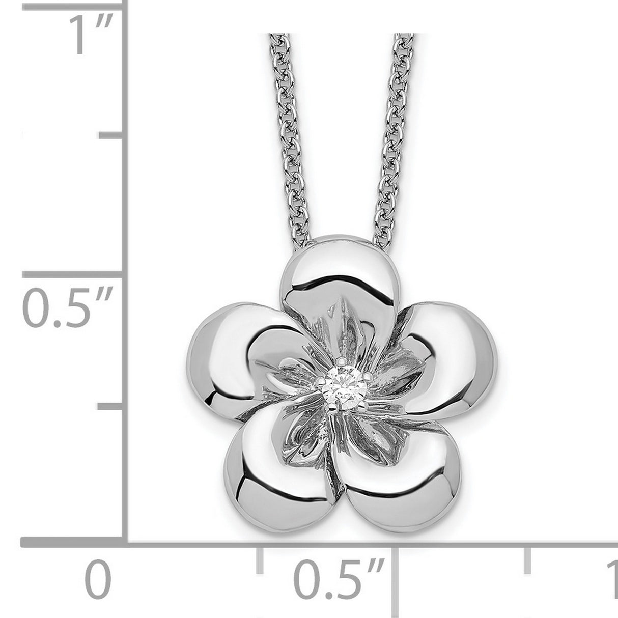 CZ Be A Blessing 14in. Necklace with 2in. ext Charm Pendant in Real 925 Sterling Silver
