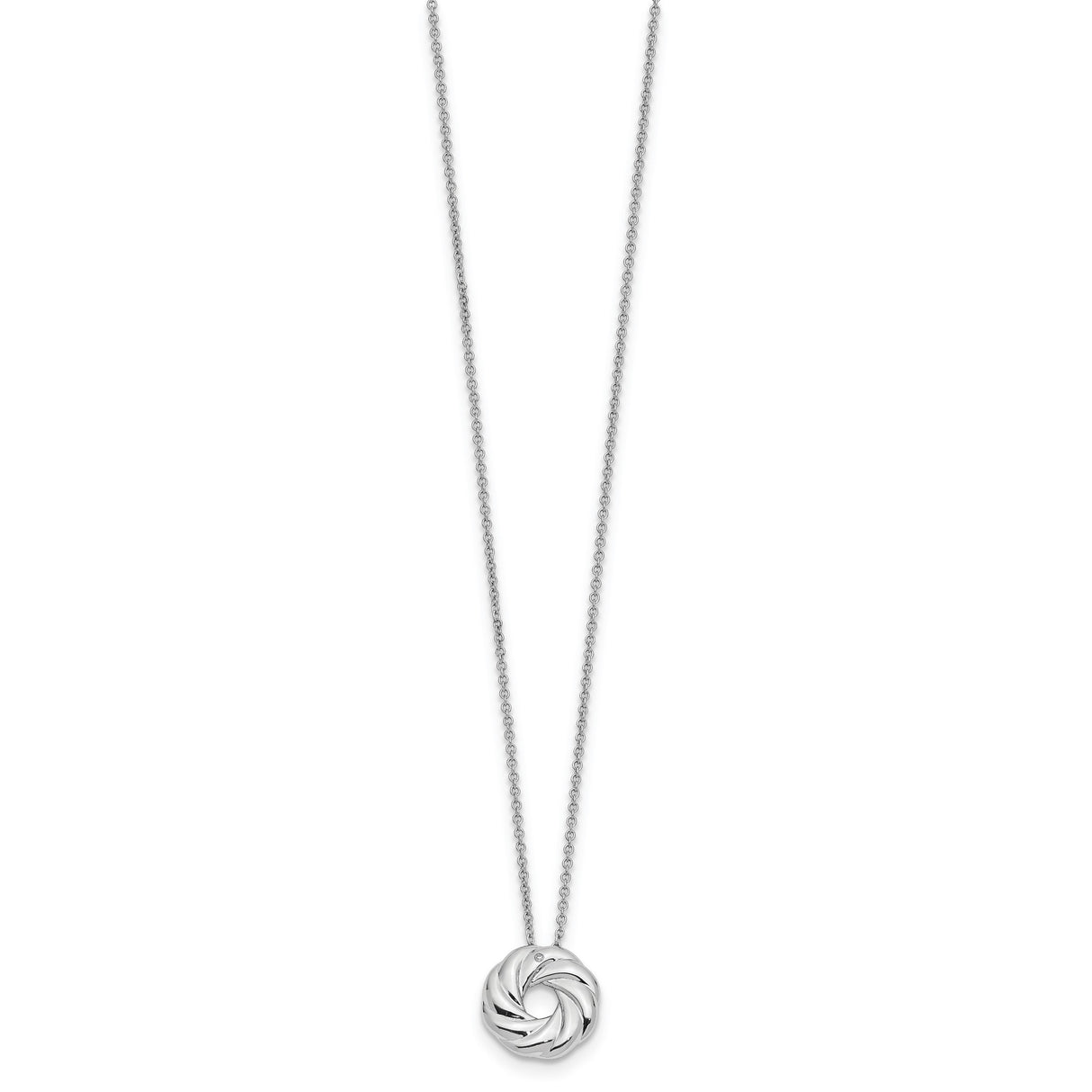 CZ Sparkle and Shine 14in. Necklace with 2in. ext Charm Pendant in Real 925 Sterling Silver