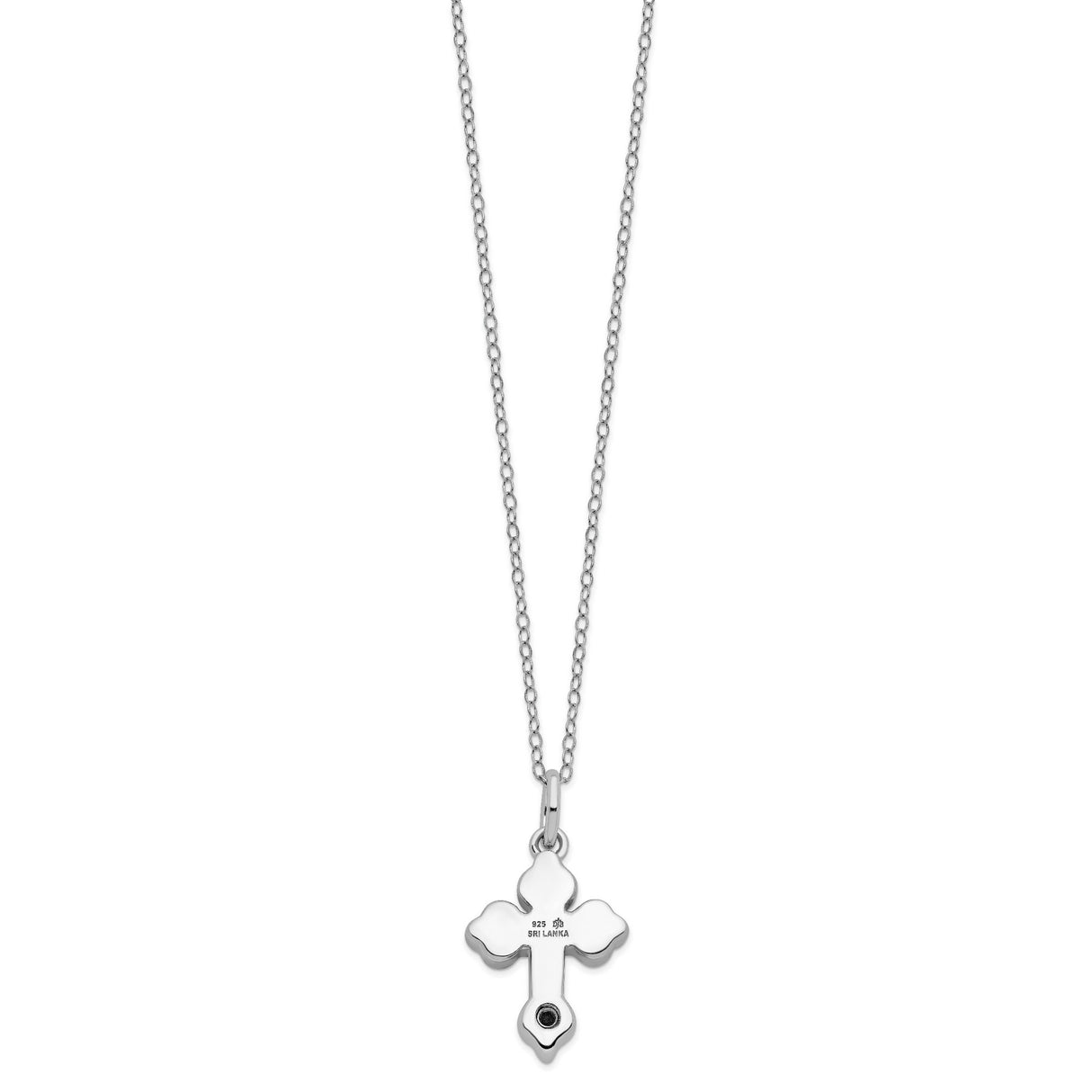Matted Cross Ash Holder 18 Inch Necklace Charm Pendant in Real 925 Sterling Silver