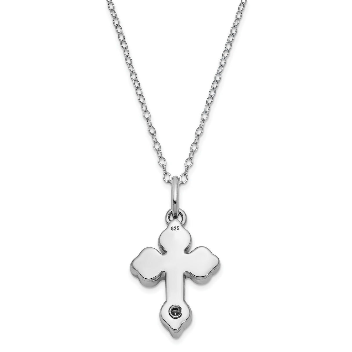 Matted Cross Ash Holder 18 Inch Necklace Charm Pendant in Real 925 Sterling Silver