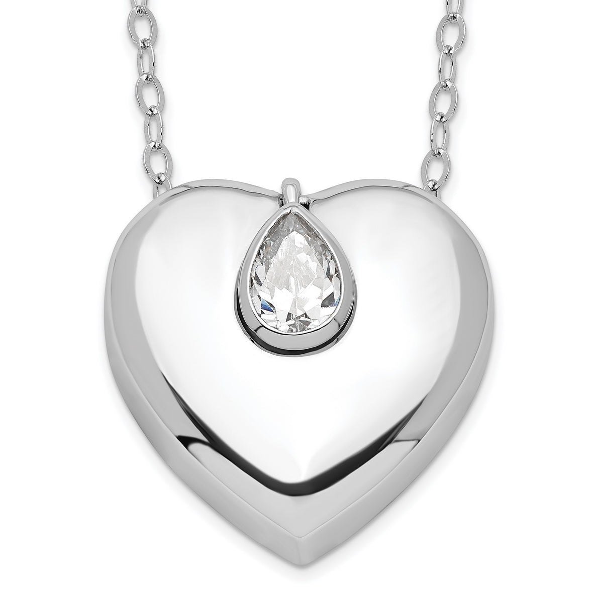 CZ Missing You Ash Holder 18 Inch Necklace Charm Pendant in Real 925 Sterling Silver